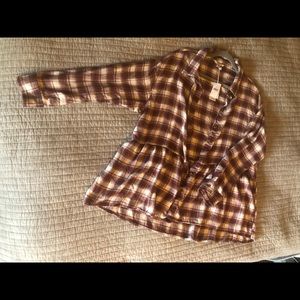 AMERICAN EAGLE peplum button-down flannel shirt